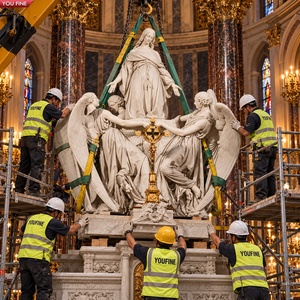 YOUFINE Statua in Marmo Personalizzata della Chiesa della Magdalena, Rappresentazione della Rappresa di Santa Maria Magdalena di Charles Marochetti, per Decorazione Ecclesiastica - Product Image 6
