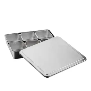 Kitchen stainless steel 201 seasonings spice box container condiment steel dabba storage box