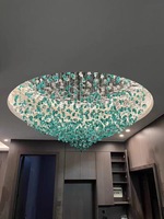 Suspension Moderne de Luxe en Verre Cristal LED, Lustre Personnalisé et Plafonnier pour Villa