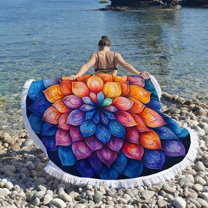 Toalla de Playa Redonda Boho Mandala, Toalla de Microfibra con Flecos, Manta de Playa con Estampado Personalizado, Toalla de Baño Bohemia, Regalo para Viajes de Verano y <span class=keywords><strong>Piscina</strong></span> - Product Image 2