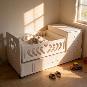 <span class=keywords><strong>Lit</strong></span> bébé et berceau multifonctionnel en bois massif JINS pour nouveau-né avec fonction <span class=keywords><strong>lit</strong></span> d'appoint pratique, mobilier de chambre - Product Image 2