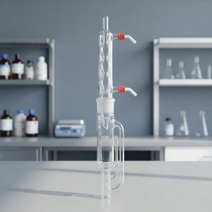 Extractor Soxhlet de Vidrio CISCO de 100 ml, Equipo de Destilación de Laboratorio con Brazos Laterales Dobles y Válvulas de Cierre Rojas, Modelo CISCO-1819 - Product Image 3
