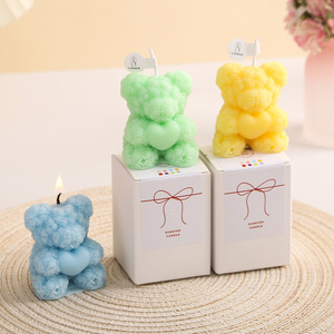 Cadeaux Saint Valentin Fleur Ours Rose Bougie Parfumée Love Teddy 3D Rose Ours Rose Bougies - Product Image 4