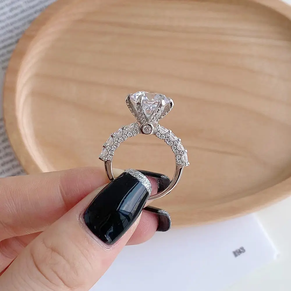 925 Sterling Silver Fine Jewelry 8A Cubic Zirconia Women Luxury Diamond Engagement Wedding Bridal Jewelry Rings
