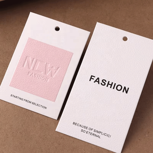 Étiquette en papier lavable de luxe, écologique, rose, à motif milanais gaufré, pour vêtements personnalisés, sacs et chaussures - Product Image 1