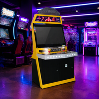 Borne d'arcade de combat en acier inoxydable de 32 pouces, machine de jeu à monnayeur pour 2 joueurs, console vidéo, vente directe usine
