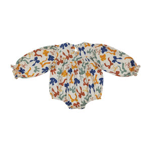 Pelele de bebé Unisex de manga larga con lazos agradecidos bordados con fruncido ODM de punto de alta calidad, venta al por mayor, gran oferta, Envío listo - Product Image 6