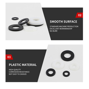 Wholesale Factory Price Flat Plastic Nylon White & Black <b>Washers</b> M2.5 M3 M4 M5 <b>M6</b> M12 Standards Plain - Product Image 4