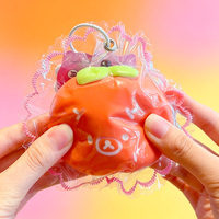 Porte-clés Squishy Fruité Mignon de Dessin Animé, Jouet Anti-stress à Rebond Lent en Forme de Kaki, Jouet de Simulation Alimentaire pour Soulager le Stress, Vente en Gros