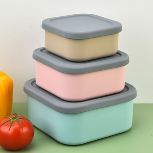 Silicone Heatable Fresh-Keeping Food Grade 800-1000ml Food Storage Box Portable Square Simplicity Lunch Boxes Kitchen Containers - Product Image 3
