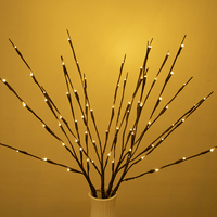 Guirlande lumineuse décorative de Noël à 20 LED, 0,7 m, blanc chaud, à piles, pour vase, lampe DIY, guirlande féerique, décoration intérieure, chambre à coucher