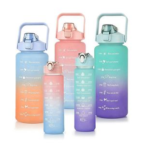 Wholesalers BPA Free 1l Outdoor Fitness Sports Water Jug with Time Marker Large <b>Plastic</b> Motivational Water Bottle - Product Image 1