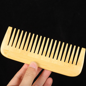 Set di <span class=keywords><strong>Pettini</strong></span> in Legno di Bambù OEM&ODM <span class=keywords><strong>a</strong></span> <span class=keywords><strong>Denti</strong></span> <span class=keywords><strong>Larghi</strong></span> Senza Manico Antistatico per Capelli Lunghi e Barba - Product Image 4