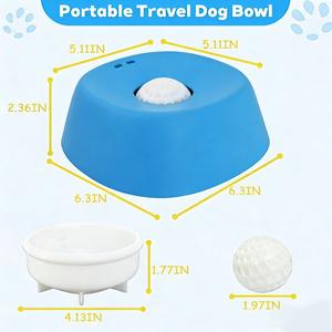 New Slow Feeder Dog Cat Bowl for Bone Broth, Spill-proof Licking Bowl for Liquid Treats, Interactive Entertainment Toy <b>Ball</b> - Product Image 5