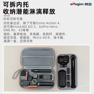 aMagisn Action Camera <b>Case</b> EVA Dustproof <b>Carrying</b> Box For DJI Osmo Action5Pro 4 3 Professional Storage Bag - Product Image 4