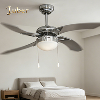 Ventilateur de plafond moderne de 42 pouces avec lumière LED, 3 vitesses, pour salon, avec kit de montage au plafond en verre inclus