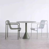 Ensemble de table et de chaises de bistrot en métal pour l'extérieur, adapté aux hôpitaux, hôtels, lieux de loisirs, jardins, cafés