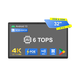 32inch 4k Monitor Ultra <b>Wall</b> Interactive <b>Display</b> Touch Screen Digital Signage Android 13 6 TOPS AI Optional POE NFC for Business - Product Image 1