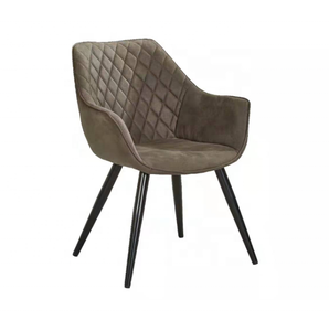 Wholesale Nordic Luxury OEM Colors <b>Velvet</b> Fabric Restaurant <b>Dining</b> Arm <b>Chairs</b> With Metal Legs - Product Image 2