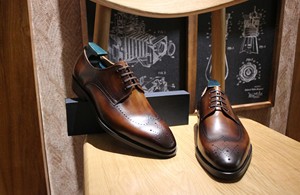 Scarpe da uomo in pelle fatte a mano personalizzate da uomo scarpe da Derby Brogue intagliato - Product Image 3