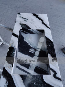 Lavabo de Mármol Blanco Panda de Diseño Moderno, Mueble de Baño de Piedra Natural con Almacenamiento - Product Image 4