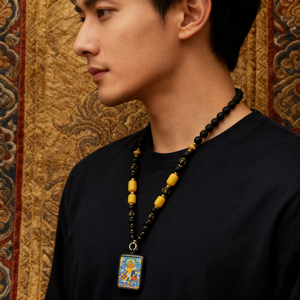 จี้พระพุทธรูปซากิราม ทังก้า <span class=keywords><strong>พระ</strong></span>พุทธเจ้าในช่วงกำเนิด <span class=keywords><strong>พระ</strong></span>มัญชุศรี <span class=keywords><strong>พระ</strong></span>สัมมานตบัทธรา <span class=keywords><strong>พระ</strong></span>โพธิสัตว์ เครื่องรางเงินทิเบต สร้อยคอ - Product Image 1