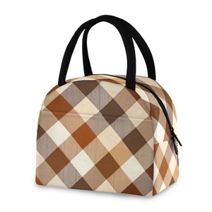 Sac à déjeuner élégant Hawaiian Life, design à carreaux personnalisé, sac isotherme thermique pour pique-nique, travailleur de bureau - Product Image 2