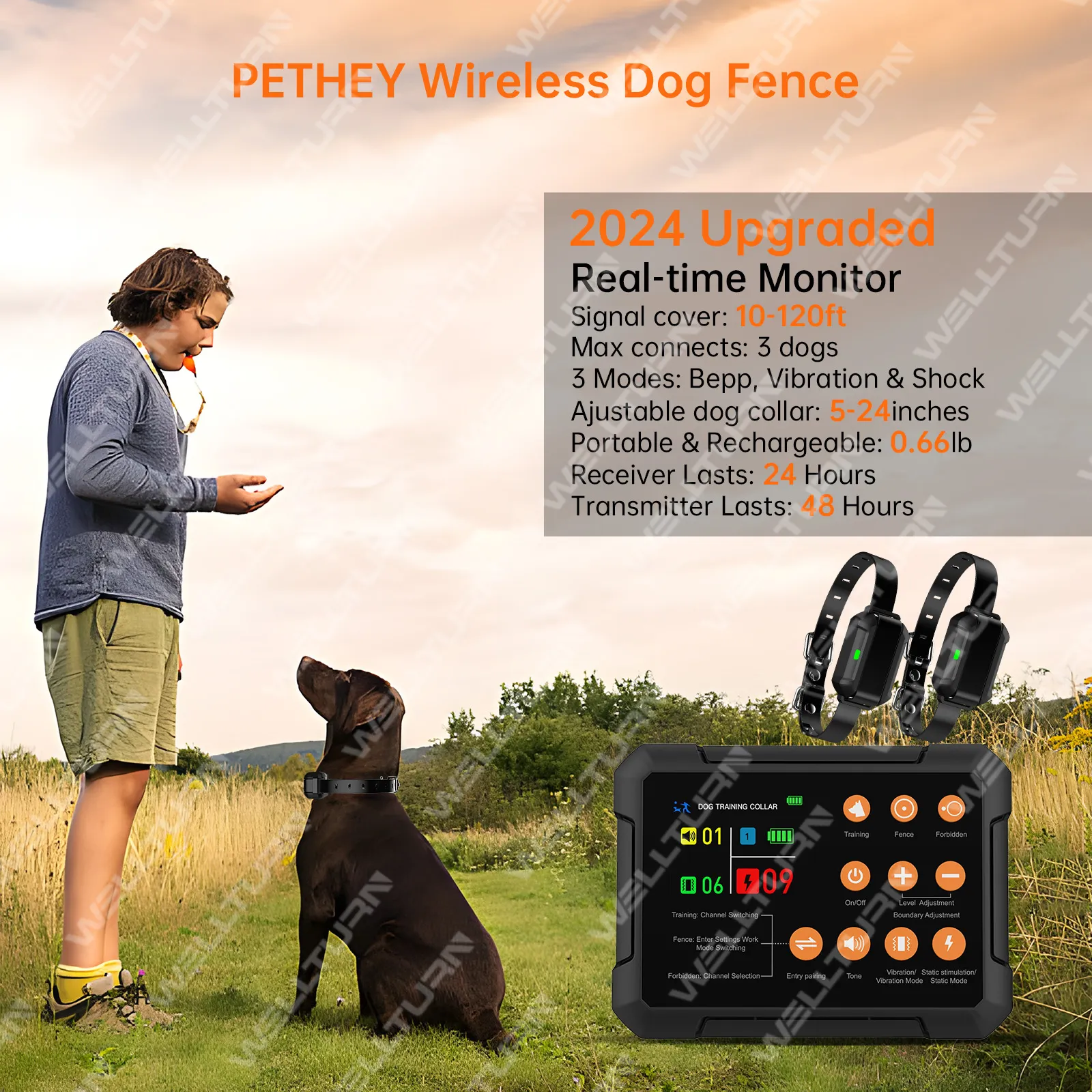 Cane senza fili recinzione gamma 10-120ft addestramento 300FT zona proibita 5-15ft Wireless cane recinzione sistema per cuccioli di piccole dimensioni cani