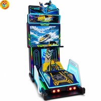 Machine de jeu d'arcade de course de bateaux rapides avec grand écran et lumières LED, équipement de divertissement à monnayeur