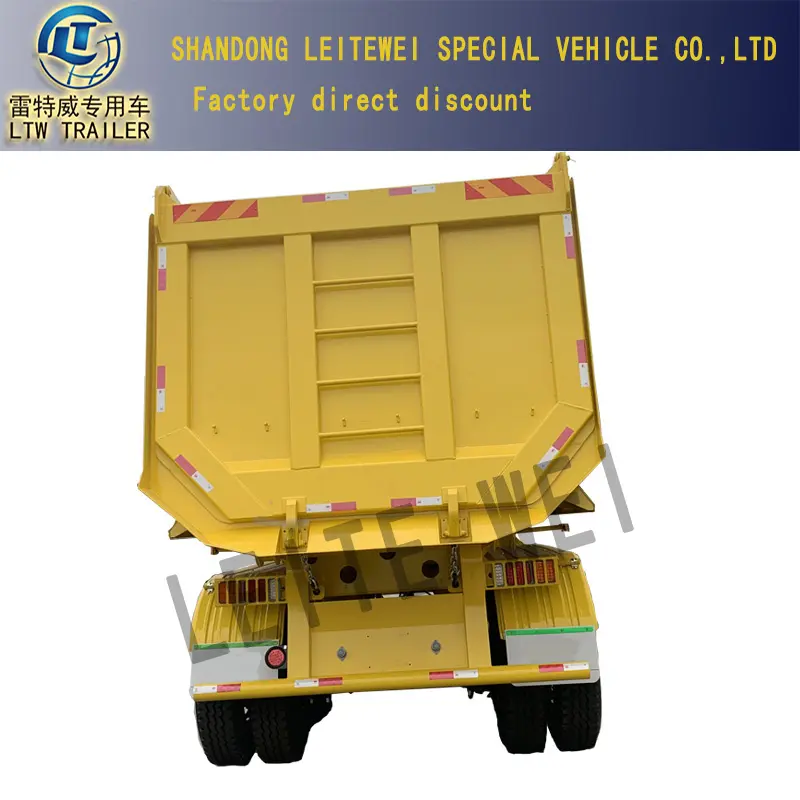 Tùy chỉnh 2 3 trục nhiệm vụ nặng 35 40 45 CBM 70ton tipper Trailer 60 tấn thủy lực phía sau xe tải Trailer để bán