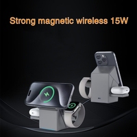 Accessoires pour téléphones mobiles, livraison directe, chargeur sans fil magnétique rotatif 3 en 1, charge rapide 15W pour iPhone, pour montre
