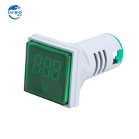 LVBO Digital AC/DC Voltmeter & Ammeter Pengukur Frekuensi Lampu Indikator Kepala Persegi 22mm Plastik Tahan Api -25C~+65C