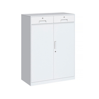 Mobilier de bureau moderne et simple à verrouillage pour hôpital classeur à demi-porte en verre 3 tiroirs Vente populaire