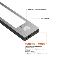 Lámpara LED Inalámbrica con Sensor de Movimiento, Regulable, Recargable, Moderna, de Pared, para Cocina, Armario, Rincón de Lectura, Cuerpo de Aluminio