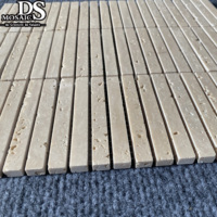 Mosaïque DS en travertin beige en bande longue, mosaïque de marbre Kit Kat, mosaïque de pierre naturelle pour crédence de cuisine