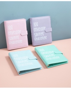 Hot Bán A5 PU Da Macaron Kế Hoạch Chất Kết Dính 6 Nhẫn Loose-Leaf Từ Tính Ràng Buộc 100 Phong Bì Tiết Kiệm Thách Thức Ngân Sách Máy Tính Xách Tay - Product Image 6