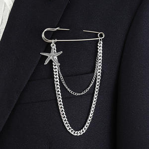 Grande Épingle de Sûreté Hip Hop pour Homme Tendance Mode Chaîne de Poitrine Broche Plaqué Argent Fiançailles de Mariage Célébrité d'Internet Exagérée - Product Image 5