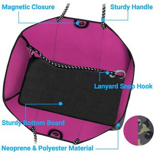 2022 جديد التمويه شريط مخصص الفاخرة السيدات حمل اليد النيوبرين حقيبة تسوق النساء حقائب - Product Image 4