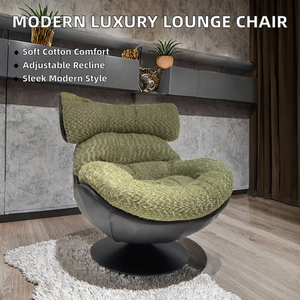 Fauteuil de cave à vin de luxe, canapé de détente moderne inclinable en acier et tissu - Product Image 2