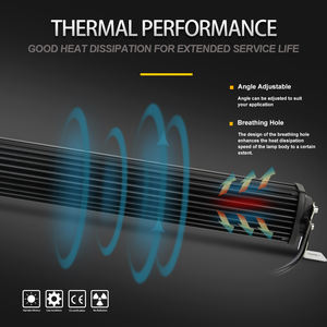 ไฟ LED บาร์สำหรับรถยนต์ รถบรรทุก และรถออฟโรด ขนาด 22 นิ้ว 32 นิ้ว 42 นิ้ว 50 นิ้ว สว่างพิเศษ มาตรฐาน E-Mark SAE IP68 12D ไฟแฟลชสองสี <span class=keywords><strong>ขาว</strong></span>-เหลืองอำพัน 24V 12V - Product Image 5