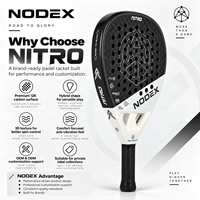 Raquettes de padel NODEX 2026 originales en fibre de carbone 12K thermoformée noire, luxe discret, forme goutte d'eau, faible MOQ
