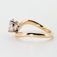 Bague de fiançailles Telula Igi certifiée en diamant de laboratoire CVD, or massif 14 carats, diamant de laboratoire en forme de poire de 1 carat