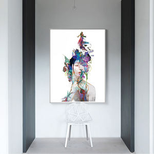 <span class=keywords><strong>Aquarelle</strong></span> abstraite femme toile Art mural peinture affiche maison café décor mural peinture à l'huile sur toile affiches et imprimés Art photo - Product Image 4