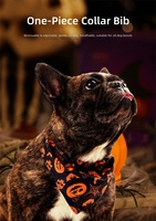 Accessoires pour colliers de chiens et de chats sur le thème d'Halloween avec décorations de chauves-souris et de citrouilles en plastique, polyester et 100 % nylon