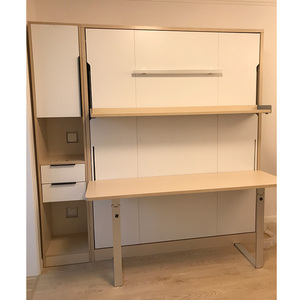 Space Saving Home Furniture White Color Murphy Wall Bed with <strong>Folding</strong> <strong>Desk</strong> - Product Image 3