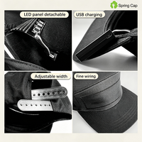 Gorras LED Programables con Carga USB y Mensajes Personalizables, Gorra de Béisbol con Logotipo Luminoso, Gorra de Fiesta Luminosa, Gorras con Pantalla LED Desplazable