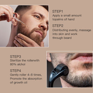 Kit per la Cura della Barba con Doppio Nutrimento, Acido Ialuronico Organico, Olio di Radice di Zenzero, Semi d'Uva e Jojoba, Ammorbidisce, Idrata e Ripara, per Uso Quotidiano Maschile - Product Image 5