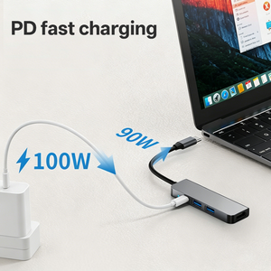 迷你 4 端口多端口适配器 USB 集线器 3.0 兼容 iPad Pro 适用于戴尔 XPS 笔记本电脑 USB C 扩展坞 适用于 4K 高清 - Product Image 5
