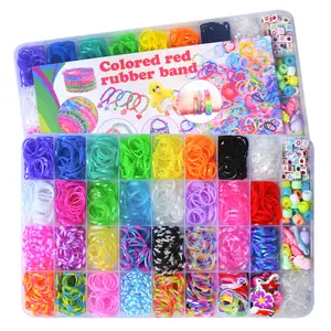 Hot Colored Elastic Band Set Kid's Art Crafts DIY Toys Loom Rubber Bands Kit For Girl Bracelet