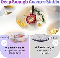 Moules en résine extra profonds pour dessous de verre Moules ronds en silicone à 6 cavités pour tasses et tapis Moules en silicone en résine profonde Ensemble de dessous de verre